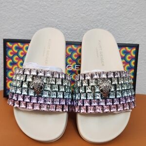 Kurt Geiger Women's Sparkling Multicolor Slide Sandals